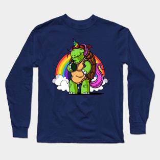 Magical Turtle Unicorn Rainbow Long Sleeve T-Shirt